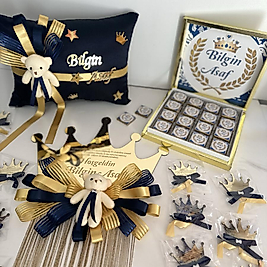 Bebek Kapı Süsü Bebek Takı Yastığı 30 Adet Magnet 48 Adet Bebek Çikolata